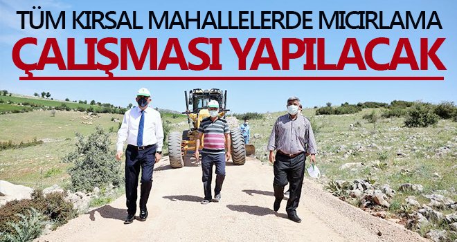 Şehitkamil’de arazi yolu mıcırlama çalışması sürüyor