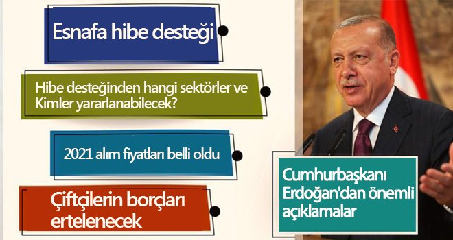 Cumhurbaşkanı Erdoğan'dan önemli açıklamalar! Esnafa destek paketi...