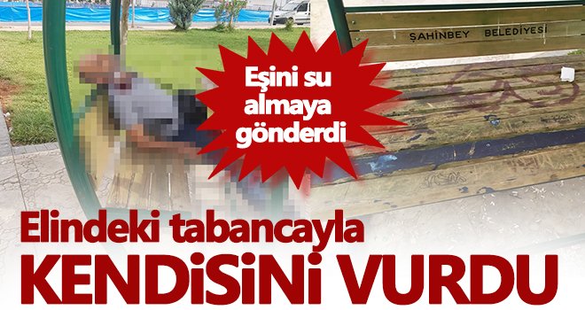 Tartıştığı eşini markete gönderdi, tabancayla kendisini vurdu