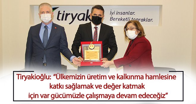 Tiryaki AGRO’ya teşekkür plaketi