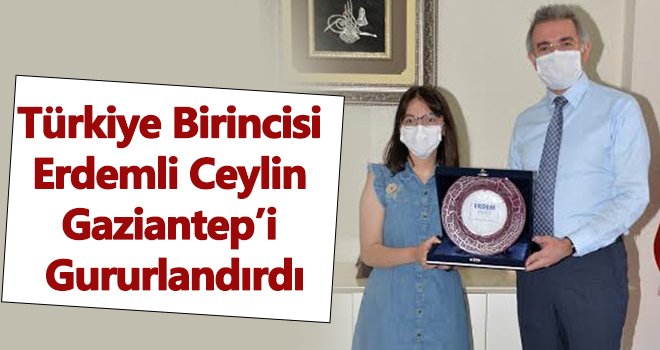 Türkiye birincisi Erdemli Ceylin gururlandırdı