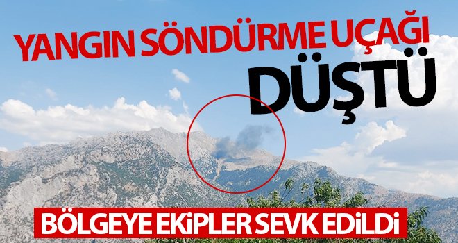 Yangın söndürme uçağı düştü, bölgeye ekipler sevk edildi