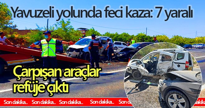 Yavuzeli yolunda feci kaza: 2’si ağır 7 yaralı