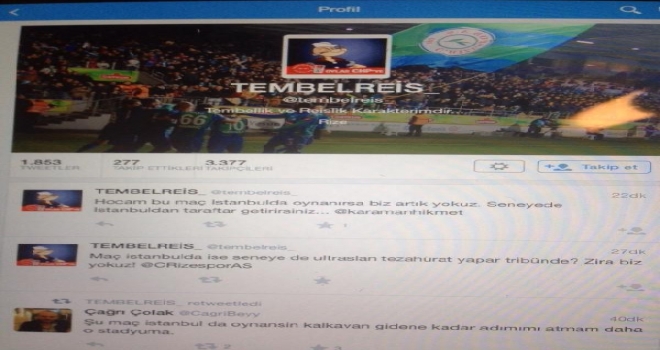 Rizespor Taraftarları Galatasaray Maçının İstanbulda Oynanmasına Karşı