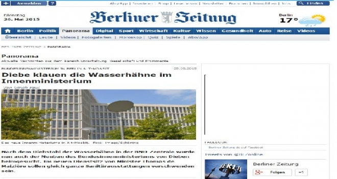 Alman İçişleri Bakanlığının Musluklarını Çaldılar