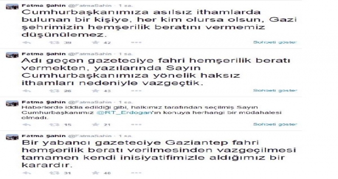 Fatma Şahin: Cumhurbaşkanımıza İthamda Bulunana Hemşerilik Beratı Vermeyiz