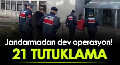 Jandarmanın yakaladığı aranan 25 şahıstan 21'i tutuklandı