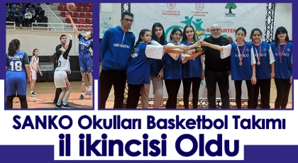SANKO okulları basketbol takımı il ikincisi oldu