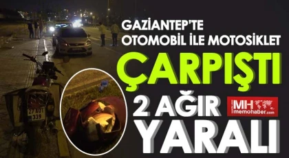 Seyir halindeki araç, motosiklete çarpıp yola savurdu: 2 ağır yaralı