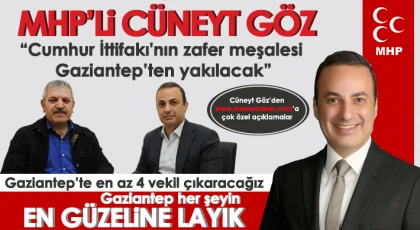 MHP Gaziantep Milletvekili adayı Cüneyt Göz’den seçime saatler kala iddialı açıklamalar