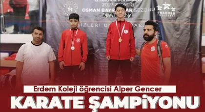 Erdem Koleji öğrencisi Alper Gencer, Karate şampiyonu oldu