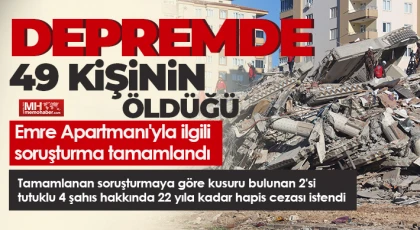 Depremde 49 kişinin öldüğü Emre Apartmanı'yla ilgili soruşturma tamamlandı