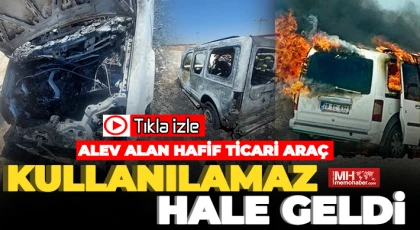 Cayır cayır yanan araç kullanılamaz hale geldi