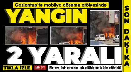 Mobilya döşeme dükkanında ki yangın ev ve arabaya sıçradı