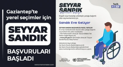  Gaziantep’te yerel seçimler için seyyar sandık başvuruları başladı