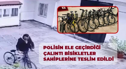  Polisin ele geçirdiği çalıntı bisikletler sahiplerine teslim edildi