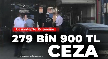 Gaziantep'te 35 işyerine 279 bin 900 TL ceza