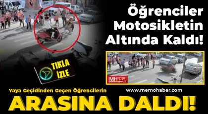 Motosiklet ile Öğrenci Geçidine Daldı!