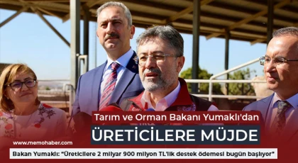 Tarım ve Orman Bakanı Yumaklı'dan üreticilere müjde