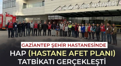 Gaziantep Şehir Hastanesinde Hap (Hastane Afet Planı) Tatbikatı Gerçekleşti