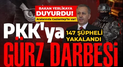 Gaziantep'te Gürz-28 operasyonu! 147 şüpheli yakalandı