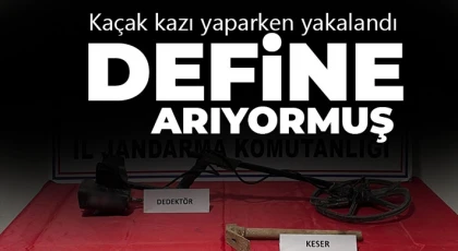 Kaçak kazı yaparken yakalandı! Define arıyormuş 