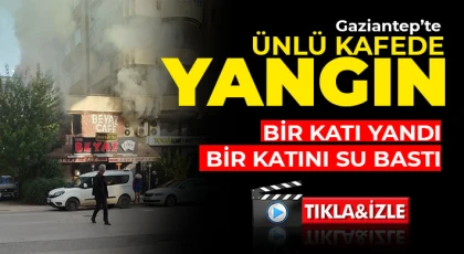 Kafede korkutan yangın! Bir katı yandı, bir katını su bastı