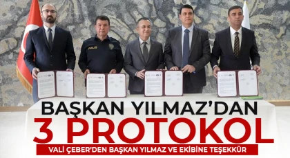 Başkan Yılmaz'dan 3 protokol