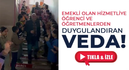  Emekli olan hizmetliye öğrenci ve öğretmenlerden duygulandıran veda