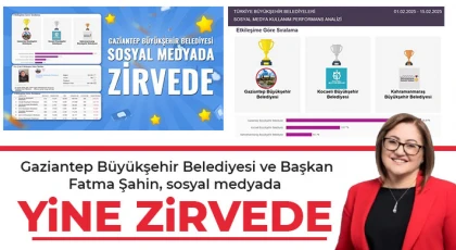 Gaziantep Büyükşehir Belediyesi ve Başkan Fatma Şahin, sosyal medyada yine zirvede