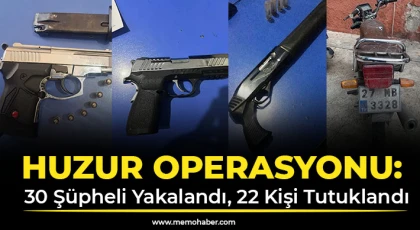 Nizip’te Huzur Operasyonu: 30 Şüpheli Yakalandı, 22 Kişi Tutuklandı