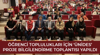 Öğrenci toplulukları için ‘ÜNİDES’ proje bilgilendirme toplantısı yapıldı