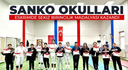 SANKO Okulları Eskrimde Sekiz Birincilik Madalyası Kazandı