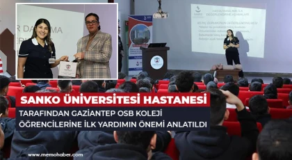 SANKO Üniversitesi Hastanesi tarafından Gaziantep OSB Koleji öğrencilerine ilk yardımın önemi anlatıldı