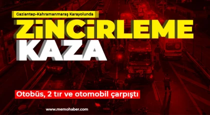 Zincirleme kaza! Otobüs, 2 tır ve otomobil çarpıştı