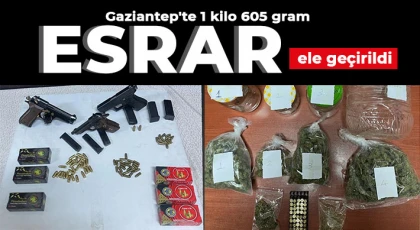 Gaziantep'te 1 kilo 605 gram esrar ele geçirildi