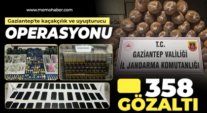 Gaziantep'te kaçakçılık ve uyuşturucu operasyonu