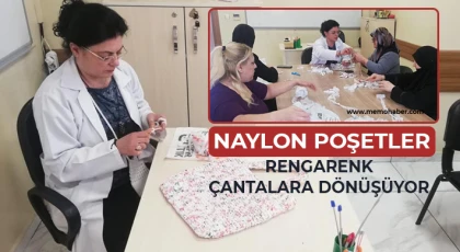 Naylon poşetler rengarenk çantalara dönüşüyor
