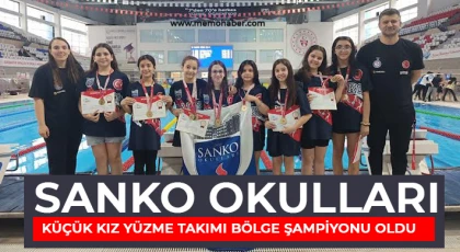 SANKO Okulları Küçük Kız Yüzme Takımı Bölge Şampiyonu Oldu