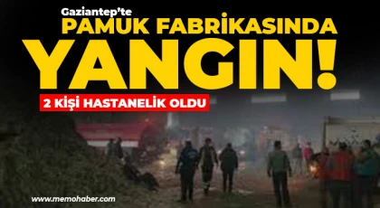 Gaziantep'te pamuk fabrikasında yangın 