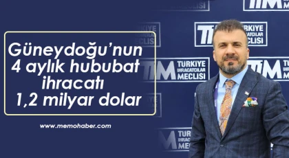 Güneydoğu’nun 4 aylık hububat ihracatı 1,2 milyar dolar