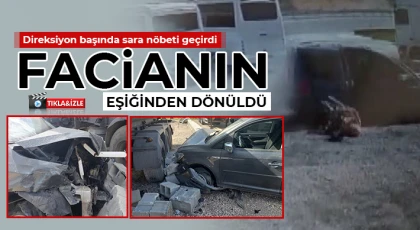 Güvenlik kamerasına da yansıyan kazada 3 kişi yaralandı