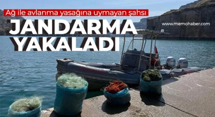  Ağ ile avlanma yasağına uymayan şahsı jandarma yakaladı