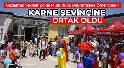 Gaziantep Vakıflar Bölge Müdürlüğü Depremzede Öğrencilerin Karne Sevincine Ortak Oldu