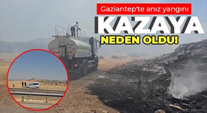 Gaziantep'te anız yangını maddi hasarlı kazaya neden oldu