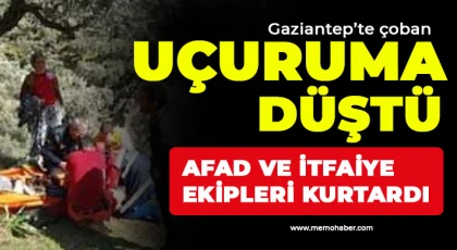 Gaziantep'te çoban uçurumdan düştü 