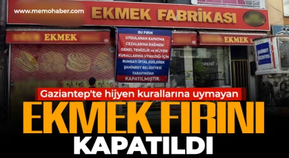 Gaziantep'te hijyen kurallarına uymayan ekmek fırını kapatıldı