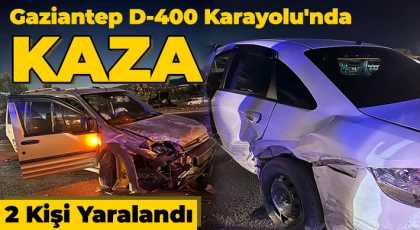 Gaziantep'te İki Araç Çarpıştı! 2 Kişi Yaralandı!
