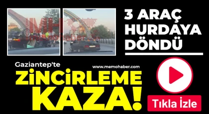 Gaziantep'te zincirleme kaza! İpekyolu karıştı 