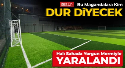Halı saha yorgun mermiyle yaralandı